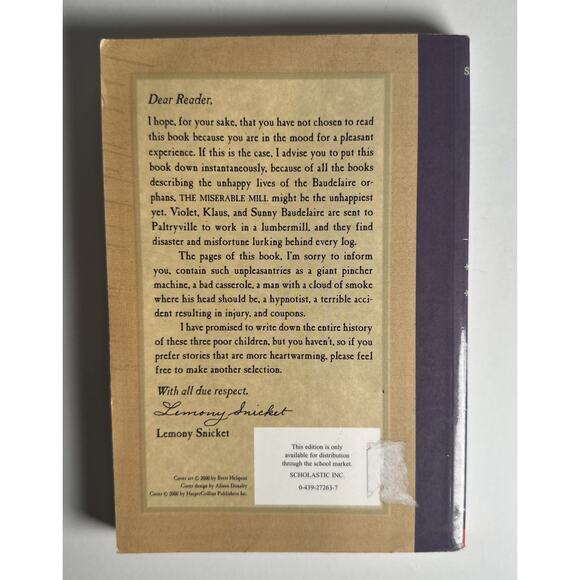 The Miserable Mill (A Series of Unfortunate Events, Book 4) - Paperback - - Picture 2 of 8